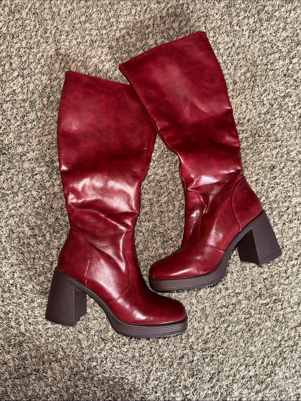 Amazon Burgundy Over-the-Knee Platform Boots
